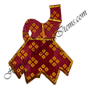 Large Chitraji Cotton Chofuli Bandhani Chakdar Ang Vastra With Golden Lace