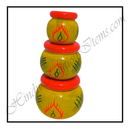 Wooden Hand Painted Matki Set