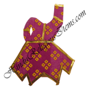 Large Chitraji Cotton Chofuli Bandhani Chakdar Ang Vastra With Golden Lace