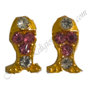 Golden Metal Nang Diamond Matsyakrut Shape Kundal