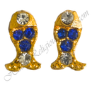 Golden Metal Nang Diamond Matsyakrut Shape Kundal