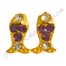 Golden Metal Nang Diamond Matsyakrut Shape Kundal