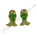 Golden Metal Nang Diamond Matsyakrut Shape Kundal