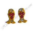 Golden Metal Nang Diamond Matsyakrut Shape Kundal