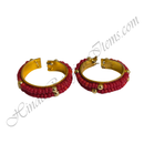 Golden Metal Kada With Coloured Moti