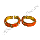 Golden Metal Kada With Coloured Moti