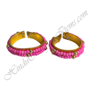 Golden Metal Kada With Coloured Moti
