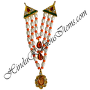 Premium Quality Three Layer White Moti With Colour Moti Mala