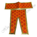Lalan Slub Cotton Chofuli Bandhani Chira Vastra with Golden Lace