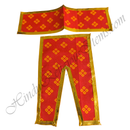 Lalan Slub Cotton Chofuli Bandhani Chira Vastra with Golden Lace