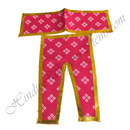 Lalan Slub Cotton Chofuli Bandhani Chira Vastra with Golden Lace