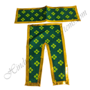 Lalan Slub Cotton Chofuli Bandhani Chira Vastra with Golden Lace