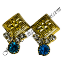 Premium Quality Golden Metal Kite Shape Kundal With Nang(Diamond)