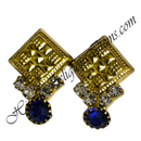 Premium Quality Golden Metal Kite Shape Kundal With Nang(Diamond)