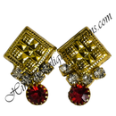 Premium Quality Golden Metal Kite Shape Kundal With Nang(Diamond)