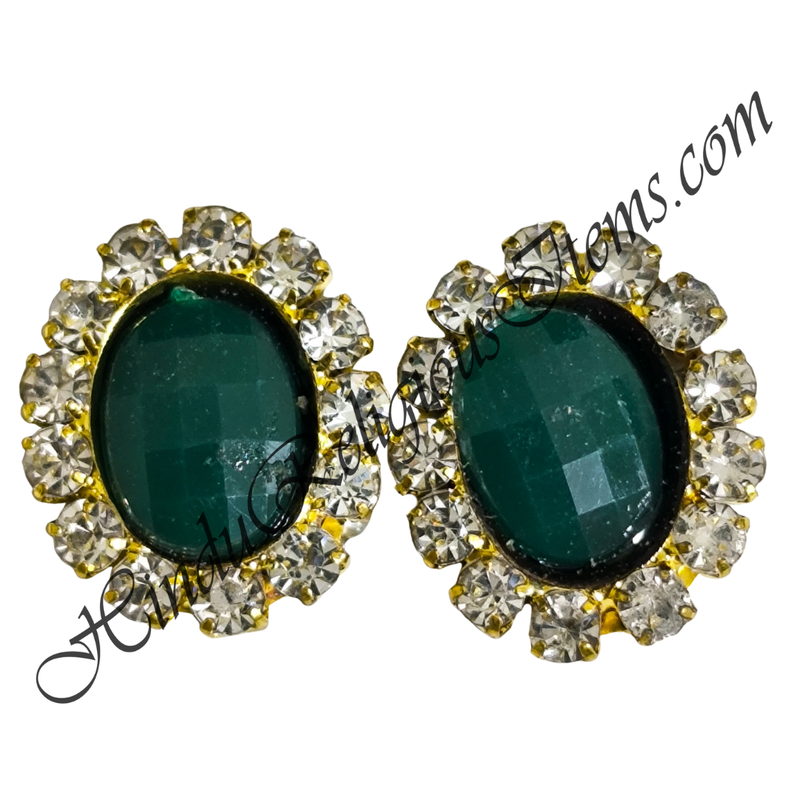 Premium Quality Oval Shape Kundal With Nang(Diamond) & Stone