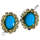 Premium Quality Oval Shape Kundal With Nang(Diamond) & Stone