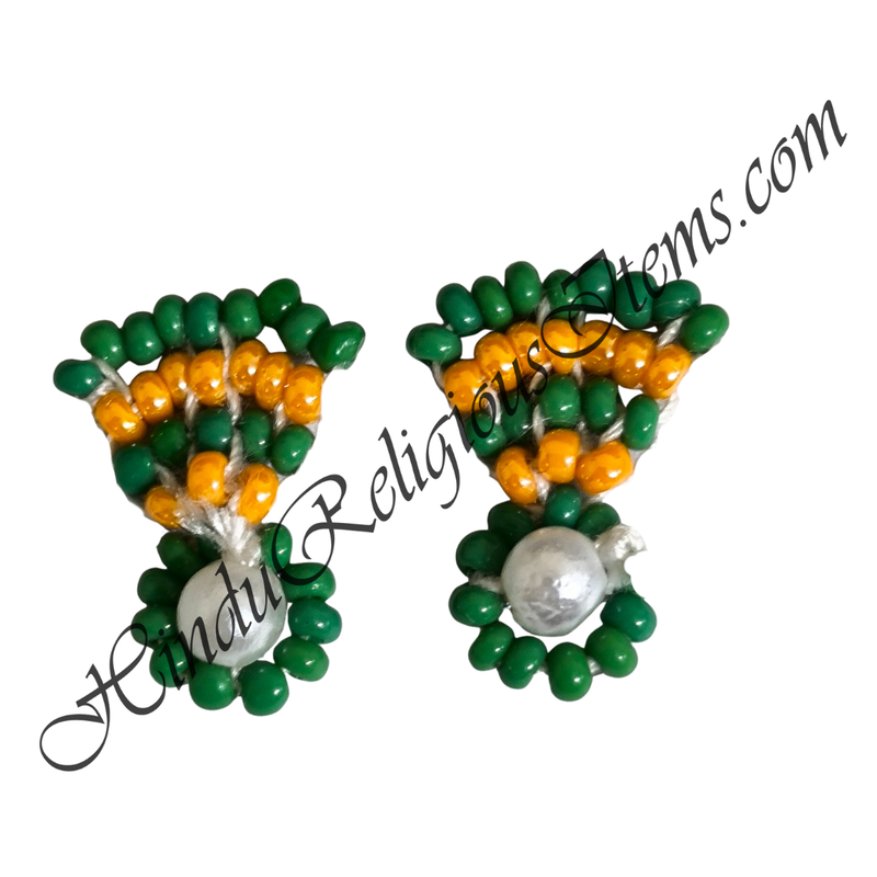 Premium Quality White Moti With Colour Moti Pot Shape Kundal