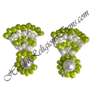 Premium Quality White Moti With Colour Moti Pot Shape Kundal