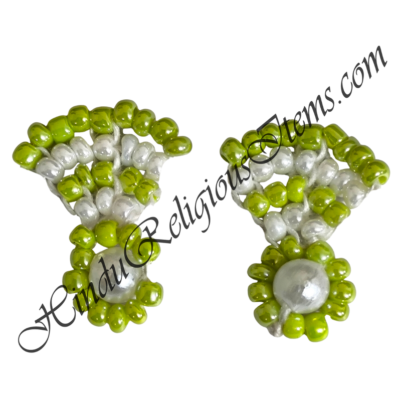 Premium Quality White Moti With Colour Moti Pot Shape Kundal