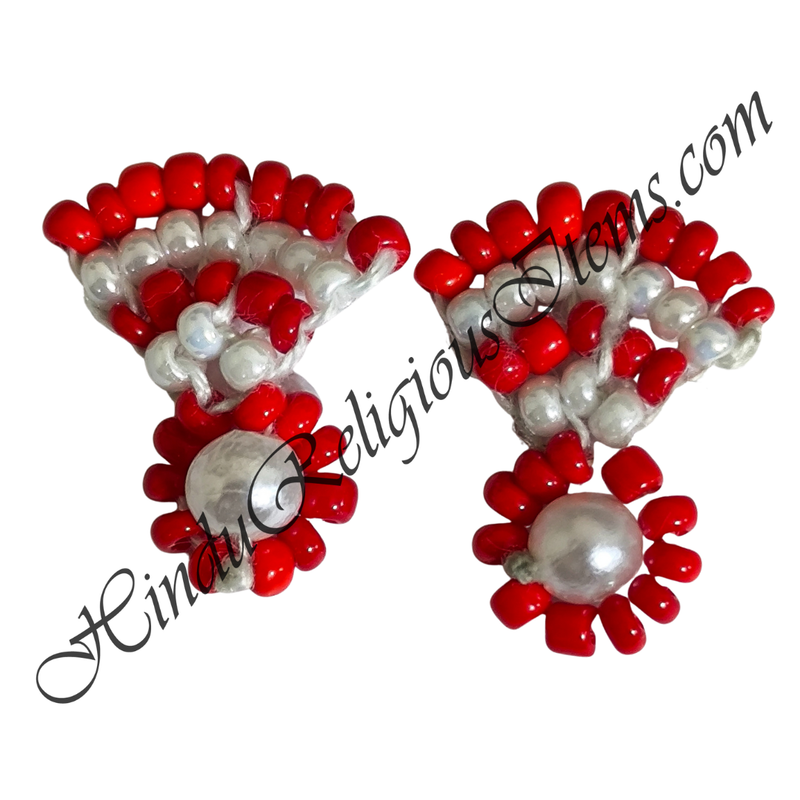 Premium Quality White Moti With Colour Moti Pot Shape Kundal