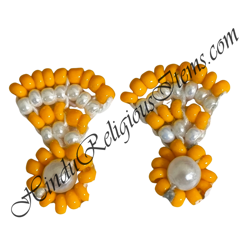 Premium Quality White Moti With Colour Moti Pot Shape Kundal