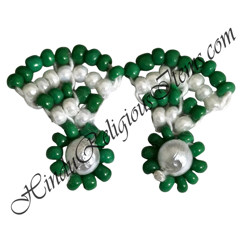 Premium Quality White Moti With Colour Moti Pot Shape Kundal