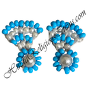 Premium Quality White Moti With Colour Moti Pot Shape Kundal