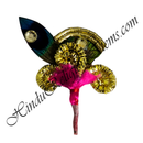 Resham & Morpankh Kalgi & Katra With Golden Jhari