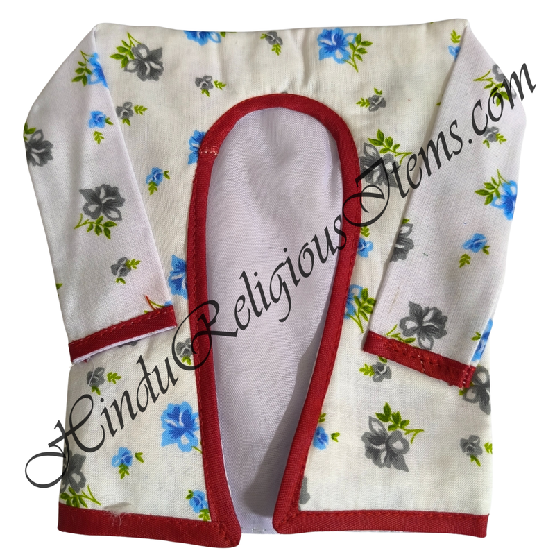 Chitraji Cotton White With Cheent Printed Gadal (Sweater) With Sleeves