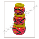 Wooden Hand Painted Matki Set