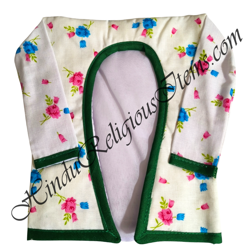 Chitraji Cotton White With Cheent Printed Gadal (Sweater) With Sleeves