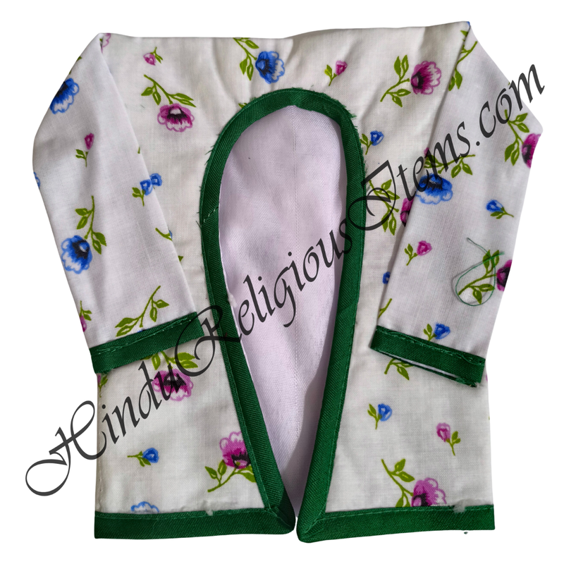 Chitraji Cotton White With Cheent Printed Gadal (Sweater) With Sleeves