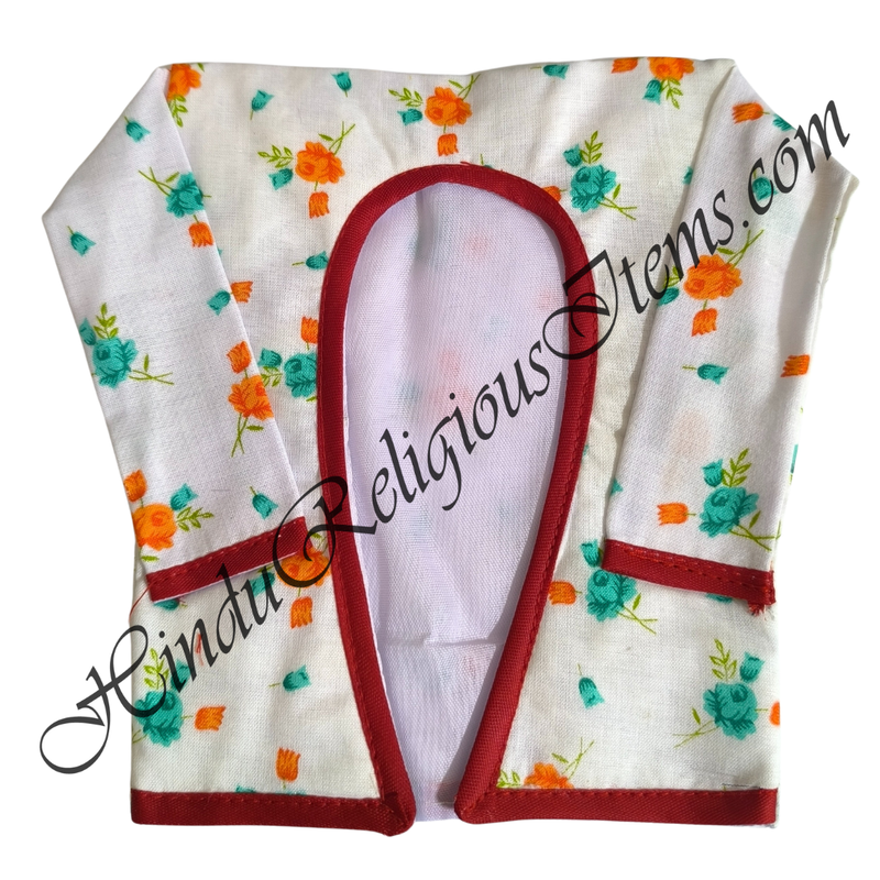 Chitraji Cotton White With Cheent Printed Gadal (Sweater) With Sleeves