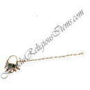 Diamond Nathani With Moti Chain And Shape Diamond