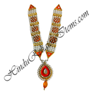 Premium Quality White Moti Mala With Droplet Shape Pendant & Flower Shape Choki