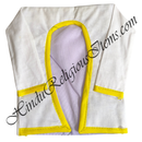 Chitraji Cotton White With Colour Border Gadal (Sweater) With Sleeves