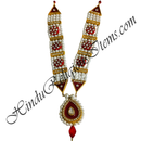 Premium Quality White Moti Mala With Droplet Shape Pendant & Flower Shape Choki