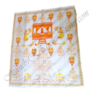 Decorative cloth with intricate designs on a white background