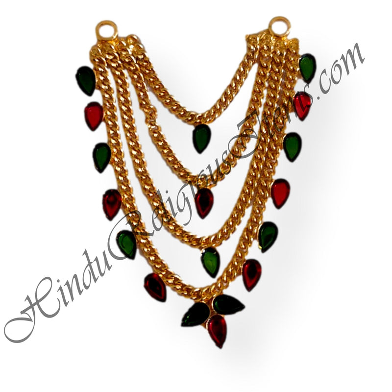 Golden Metal Mala With Leaf Shape pendant