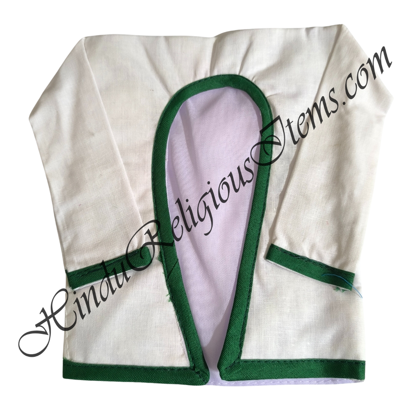 Chitraji Cotton White With Colour Border Gadal (Sweater) With Sleeves