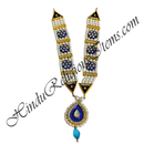 Premium Quality White Moti Mala With Droplet Shape Pendant & Flower Shape Choki