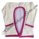 Chitraji Cotton White With Colour Border Gadal (Sweater) With Sleeves