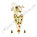Premium Quality White Moti With AD Diamond Chitraji Mala Set