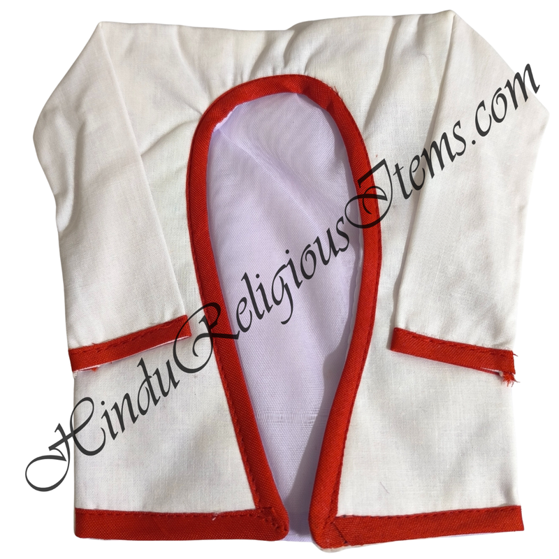 Chitraji Cotton White With Colour Border Gadal (Sweater) With Sleeves