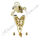 Premium Quality White Moti With AD Diamond Chitraji Mala Set