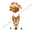Premium Quality White Moti With Kundan Choki Chitraji Mala Set
