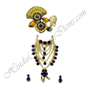 Premium Quality White Moti Chitraji Mala Set With Stone(Nang)Diamond
