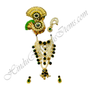Premium Quality White Moti Chitraji Mala Set With Stone(Nang)Diamond