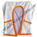 Chitraji Cotton White With Colour Border Gadal (Sweater) With Sleeves